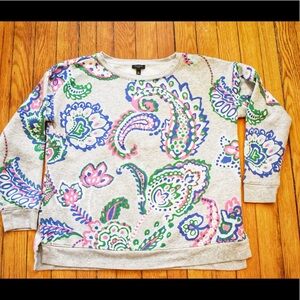 Talbots Paisley Printed Sweatshirt Medium Petite